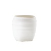 The unique shape and design of this low vase demonstrates a natural elegance, marrying form and function for a pure, organic expression.
