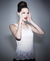 An open-stitch pointelle knit adds sheer femininity to this Alberta Ferretti top -- a hot spring staple! An open-stitch pointelle knit adds sheer femininity to this Alberta Ferretti top -- a hot spring staple!