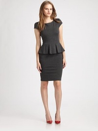 A charming update on the fitted sheath dress, sleek and contour-hugging with a flirty peplum at the waist.BoatneckCap sleevesTop-fit bodiceSet-in waistPencil skirtCenter back zipperAbout 21 from natural waist48% acrylic/48% polyester/4% spandexDry cleanImportedModel shown is 5'8½ (174cm) wearing US size 4. A charming update on the fitted sheath dress, sleek and contour-hugging with a flirty peplum at the waist.BoatneckCap sleevesTop-fit bodiceSet-in waistPencil skirtCenter back zipperAbout 21 from natural waist48% acrylic/48% polyester/4% spandexDry cleanImportedModel shown is 5'8½ (174cm) wearing US size 4.