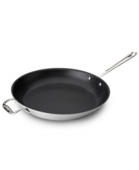 Your right-hand man in the kitchen, this frying pan is the smart choice for searing, browning and frying with a flat bottom and flared sides that make it easy to toss & turn everything from eggs to meat. The innovative nonstick finish is the perfect complement for cooking at high heats and creating foods with full, rich flavor and crispy texture. Lifetime warranty. Your right-hand man in the kitchen, this frying pan is the smart choice for searing, browning and frying with a flat bottom and flared sides that make it easy to toss & turn everything from eggs to meat. The innovative nonstick finish is the perfect complement for cooking at high heats and creating foods with full, rich flavor and crispy texture. Lifetime warranty.