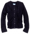 Nautica Sportswear Kids Girls 7-16 Cardigan Sweater, Navy, Large