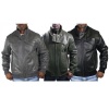 Sean John Men's Motorcycle Faux Leather Jacket Sherpa Coat