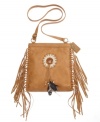 Get in touch with your free-spirited side with the nature-inspired Spirit Crossbody from Carlos by Carlos Santana. Side fringe detail, feather accented tassels and a dream catcher center perfectly complete the look.