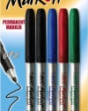 BIC Mark-It Permanent Marker, Fine Point, Assorted, 5 Markers (GPMP51-Ast)