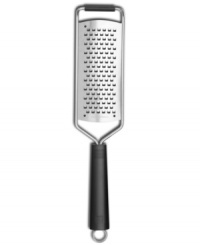 Work out the fine details. Crafted from high-carbon, stain-resistant steel, this grater takes on cheese, onions, carrots, citrus and more for ultra-fine results. Lifetime warranty. Work out the fine details. Crafted from high-carbon, stain-resistant steel, this grater takes on cheese, onions, carrots, citrus and more for ultra-fine results. Lifetime warranty.