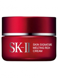 A rich cream that penetrates the skins surface while it melts and wraps your skin in a moisture veil. Skin becomes firmer, smoother and appears more radiant through hydration. 1.8 oz.