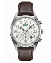 A casual chronograph timepiece from Lacoste's Zaragoza collection that finishes off weekend looks. A casual chronograph timepiece from Lacoste's Zaragoza collection that finishes off weekend looks.