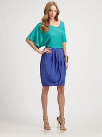 A stunning design with pleats at the waist that sweep gracefully into a softly draped hem.Bandless pleated waistSide zip closureAbout 20½ longSilkDry cleanImported Model shown is 5'9½ (176cm) wearing US size 4. A stunning design with pleats at the waist that sweep gracefully into a softly draped hem.Bandless pleated waistSide zip closureAbout 20½ longSilkDry cleanImported Model shown is 5'9½ (176cm) wearing US size 4.