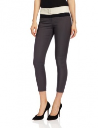 DKNYC Women's Super Stretch Skinny Pant with Colorblocked Waistband