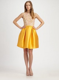 Flirty and playful, with a milti-colored sequined bodice and a vibrant, lustrous full skirt.BoatneckSleevelessSelf belt with covered buckleFull pleated skirtConcealed back zipFully linedAbout 22 from natural waist85% polyester/15% silkSpot cleanImportedModel shown is 5'9½ (176cm) wearing US size 4. Flirty and playful, with a milti-colored sequined bodice and a vibrant, lustrous full skirt.BoatneckSleevelessSelf belt with covered buckleFull pleated skirtConcealed back zipFully linedAbout 22 from natural waist85% polyester/15% silkSpot cleanImportedModel shown is 5'9½ (176cm) wearing US size 4.