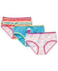 She won't know which pair to choose when she sees the fun, colorful prints of this 3-pack from Carter's.