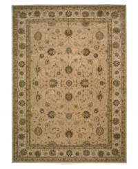 Introduce a combination of elegant Persian and European designs to your traditional home décor with this remarkable Nourison area rug. Hand-tufted with exceptional technique, this natural wool area rug features strands of genuine silk for exquisite detail that redefines luxury. Introduce a combination of elegant Persian and European designs to your traditional home décor with this remarkable Nourison area rug. Hand-tufted with exceptional technique, this natural wool area rug features strands of genuine silk for exquisite detail that redefines luxury.