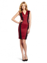 French Connection Women's Fast Geraldine V-Neck Dress, Red, 0 French Connection Women's Fast Geraldine V-Neck Dress, Red, 0
