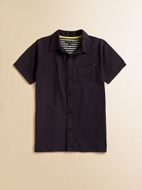 A classic, cotton knit with short sleeves and a front patch pocket that's as handsome as your little man.Shirt collarShort sleevesFront button placketFront patch pocketCottonMachine washImported Please note: Number of buttons may vary depending on size ordered. A classic, cotton knit with short sleeves and a front patch pocket that's as handsome as your little man.Shirt collarShort sleevesFront button placketFront patch pocketCottonMachine washImported Please note: Number of buttons may vary depending on size ordered.