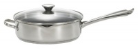 WearEver A8349765 Cook and Strain Nonstick Stainless Steel 10-Inch Covered Fry Pan / Saute Pan with Glass Straining Lid Dishwasher Safe Cookware, Silver WearEver A8349765 Cook and Strain Nonstick Stainless Steel 10-Inch Covered Fry Pan / Saute Pan with Glass Straining Lid Dishwasher Safe Cookware, Silver