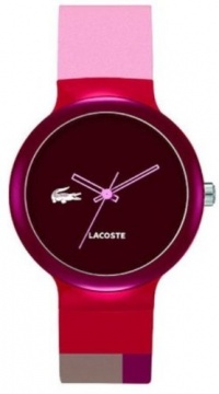 Lacoste GOA Brown Dial Pink and Red Silicone Unisex Watch 2020038
