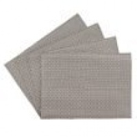 Benson Mills Allegro Faux Leather Placemat, Nickel, Set of 4