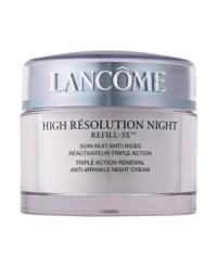 Triple Anti-Wrinkle Power! Boost Collagen, Hyaluronic Acid and Elastin. Reduce the Appearance of Wrinkles in Just One Hour!¹ NEW: High Résolution Refill-3X™ Triple Action Renewal Anti-Wrinkle Cream For the first time from Lancôme, an exclusive Refill-3X complex helps boost the synthesis of the three natural skin fillers – collagen, hyaluronic acid and elastin.2 Visible anti-wrinkle results:³ - Immediately, more than 81% of women see significantly softer, smoother skin. - In 4 weeks, wrinkles appear significantly reduced. 94% of women find their skin to be more hydrated, revealing a youthfully plumped appearance. Triple Anti-Wrinkle Power! Boost Collagen, Hyaluronic Acid and Elastin. Reduce the Appearance of Wrinkles in Just One Hour!¹ NEW: High Résolution Refill-3X™ Triple Action Renewal Anti-Wrinkle Cream For the first time from Lancôme, an exclusive Refill-3X complex helps boost the synthesis of the three natural skin fillers – collagen, hyaluronic acid and elastin.2 Visible anti-wrinkle results:³ - Immediately, more than 81% of women see significantly softer, smoother skin. - In 4 weeks, wrinkles appear significantly reduced. 94% of women find their skin to be more hydrated, revealing a youthfully plumped appearance.