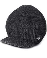 Top of your look with solid style in this visor beanie by Hurley. Top of your look with solid style in this visor beanie by Hurley.