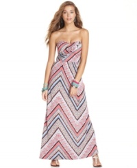 Have a good style day in this maxi dress from American Rag that features a colorful chevron-print and sweetheart neckline design! Have a good style day in this maxi dress from American Rag that features a colorful chevron-print and sweetheart neckline design!