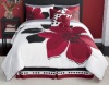 8 Pieces MARISOL Red Black White Comforter Bed-in-a-bag Set Queen Size Bedding+Sheets