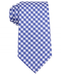 A necktie guaranteed to cheer up even the most staid suit, in bright gingham silk from Tommy Hilfiger. A necktie guaranteed to cheer up even the most staid suit, in bright gingham silk from Tommy Hilfiger.