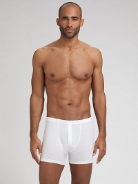 Supremely soft, 54-gauge mercerized cotton in a modern cut with a seamless seat for a smoother silhouette under clothing. One-button fly Cotton/elastene Machine wash Imported Supremely soft, 54-gauge mercerized cotton in a modern cut with a seamless seat for a smoother silhouette under clothing. One-button fly Cotton/elastene Machine wash Imported