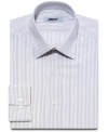 In a crisp tripe, this slim-fit dress shirt from DKNY is the right way to enliven your suit.