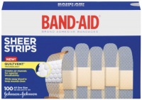 Johnson & Johnson Band-Aid Sheer Adhesive Bandages, 3/4 x 3, 100 per Box Johnson & Johnson Band-Aid Sheer Adhesive Bandages, 3/4 x 3, 100 per Box