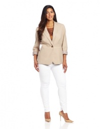 Jones New York Women's Plus Size Notch Collar Jacket With Triple Waist Jones New York Women's Plus Size Notch Collar Jacket With Triple Waist