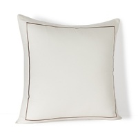 This HUGO BOSS sham exudes regal elegance in ivory cotton sateen, framed with beige barrata stitch embroidery. This HUGO BOSS sham exudes regal elegance in ivory cotton sateen, framed with beige barrata stitch embroidery.