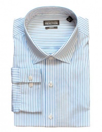 Kenneth Cole Reaction Slim Fit White and Blue Stripe Long Sleeve Dress Shirt Kenneth Cole Reaction Slim Fit White and Blue Stripe Long Sleeve Dress Shirt
