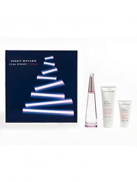 This Christmas, experience the feminine and delicate fragrance of L'Eau d'Issey Florale with a desirable 3-piece gift set featuring: Eau de toilette spray, 3.3 oz.; moisturizing body cream, 2.5 oz. and moisturizing shower gel, 1 oz. Made in France. This Christmas, experience the feminine and delicate fragrance of L'Eau d'Issey Florale with a desirable 3-piece gift set featuring: Eau de toilette spray, 3.3 oz.; moisturizing body cream, 2.5 oz. and moisturizing shower gel, 1 oz. Made in France.