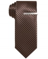 Country goes city. With a dark, sleek gingham, this Alfani RED tie is thoroughly urban fare.