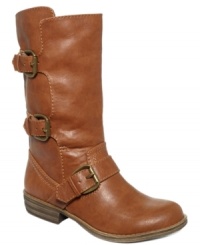 Cuter than you ever imagined. American Rag's Kandice boots feature three adjustable buckles and a sturdy heel. Cuter than you ever imagined. American Rag's Kandice boots feature three adjustable buckles and a sturdy heel.