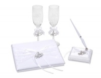 Darice VL0026, Heart Charm Rhinestone Guest Book Pen Glass Set Darice VL0026, Heart Charm Rhinestone Guest Book Pen Glass Set