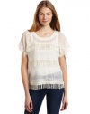 French Connection Women's Texas Tassel Top, White, 4