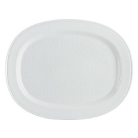 Vivid white porcelain embossed with a subtle crosshatch pattern gives this platter from Dansk versatile warmth, and just a hint of texture. Vivid white porcelain embossed with a subtle crosshatch pattern gives this platter from Dansk versatile warmth, and just a hint of texture.