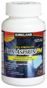 Kirkland Signature Extra Strength Non-Aspirin PM , 250-Count Caplets