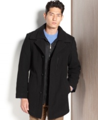 Exaggerated lapels-exactly the kind you'd expect to find on a pea coat-lend a sportier silhouette to this cropped wool-blend overcoat from Lauren by Ralph Lauren. Exaggerated lapels-exactly the kind you'd expect to find on a pea coat-lend a sportier silhouette to this cropped wool-blend overcoat from Lauren by Ralph Lauren.