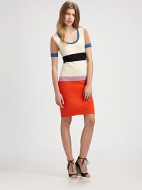 Vivid hues and a fitted silhouette infuse this look with modern elegance. ScoopneckThree-quarter sleevesAbout 22 from natural waistCottonDry cleanImportedModel shown is 5'9½ (176cm) wearing US size Small. Vivid hues and a fitted silhouette infuse this look with modern elegance. ScoopneckThree-quarter sleevesAbout 22 from natural waistCottonDry cleanImportedModel shown is 5'9½ (176cm) wearing US size Small.