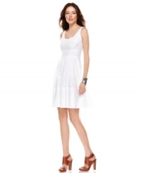 A tonal mixed animal print adds a fierce factor to this otherwise sweet Calvin Klein sundress -- pop it with bright heels! A tonal mixed animal print adds a fierce factor to this otherwise sweet Calvin Klein sundress -- pop it with bright heels!
