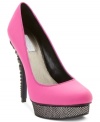 Pump up your look with the cool styles and textures of RACHEL Rachel Roy's Keedan platform pumps.