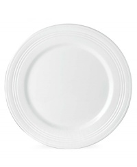 Find style and substance in this Tin Can Alley dinner plate. Concentric grooves – four degrees – give the Lenox dinnerware its edge in versatile white bone china. Find style and substance in this Tin Can Alley dinner plate. Concentric grooves – four degrees – give the Lenox dinnerware its edge in versatile white bone china.