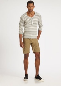 In super-soft, speckled cotton jersey this striped, relaxed-fit henley is perfect for weekend lounging or long, lazy days at home.Four-button placketCrewneckCotton/polyesterMachine washImported In super-soft, speckled cotton jersey this striped, relaxed-fit henley is perfect for weekend lounging or long, lazy days at home.Four-button placketCrewneckCotton/polyesterMachine washImported