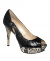 Snake prints in contrasting colors make Marc Fisher's Tumble platform pumps so cute and oh-so-neccessary.