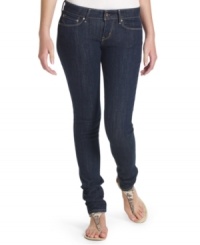 A low rise and curve-hugging fit lends sexy appeal to these jeans from Levi's. A low rise and curve-hugging fit lends sexy appeal to these jeans from Levi's.