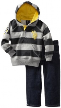 U.S. POLO ASSN. Boys 2-7 Hoody with Jean, Grey, 3T U.S. POLO ASSN. Boys 2-7 Hoody with Jean, Grey, 3T