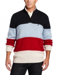 Nautica Men's Engineered Stripe Quarter Zip Sweater Nautica Men's Engineered Stripe Quarter Zip Sweater