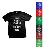 Men's Keep Calm And Chive On + Carry On T-Shirt Tee Funny Graphic Tee Men's Keep Calm And Chive On + Carry On T-Shirt Tee Funny Graphic Tee